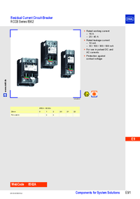 Thumbnail of document Data Sheet - 8562 Residual current circuit breakers
